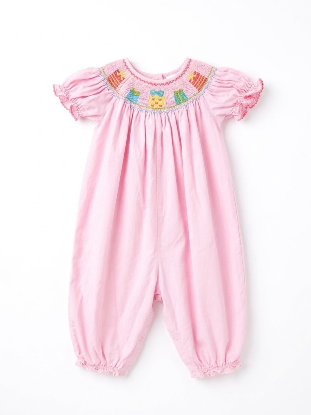 Baby Velani Hand Smocked Birthday Jumper 18 Months Romper Corduroy Pink Presents